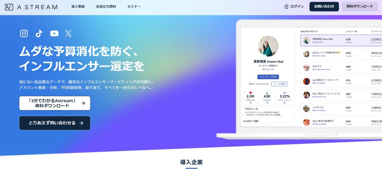 Social Insightの公式サイト画面