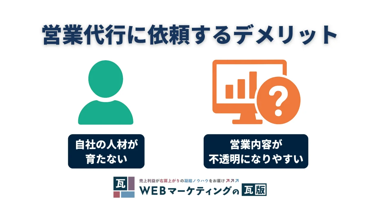 営業代行に依頼するデメリット