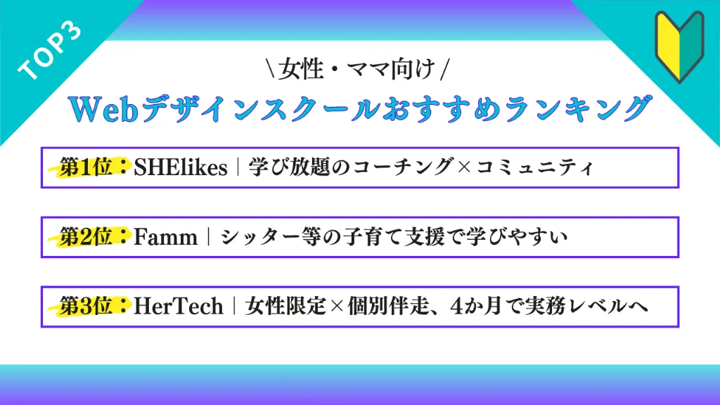 【女性・ママ向け】Webデザインスクールおすすめランキング3選