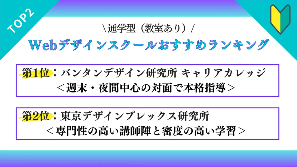 【通学型(教室あり)】Webデザインスクールおすすめランキング2選