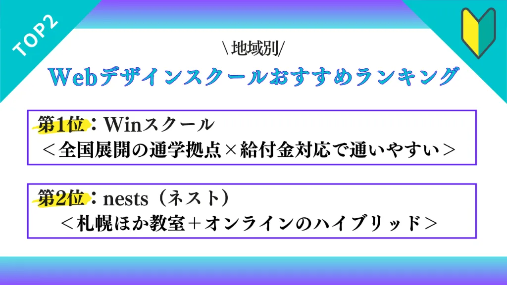 【地域別】Webデザインスクールおすすめランキング2選