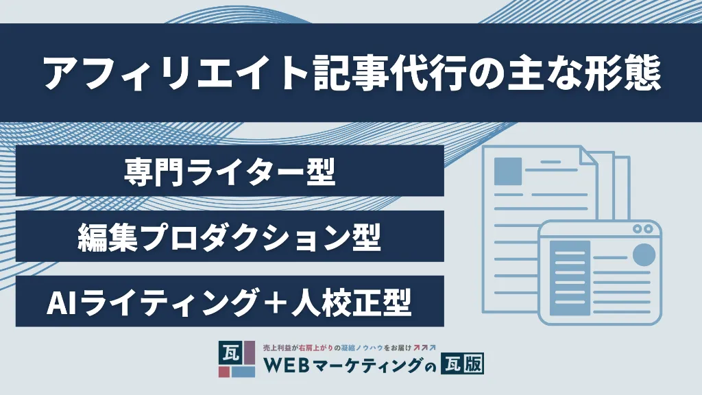 アフィリエイト記事代行の主な形態