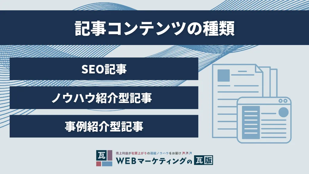 記事コンテンツの種類
