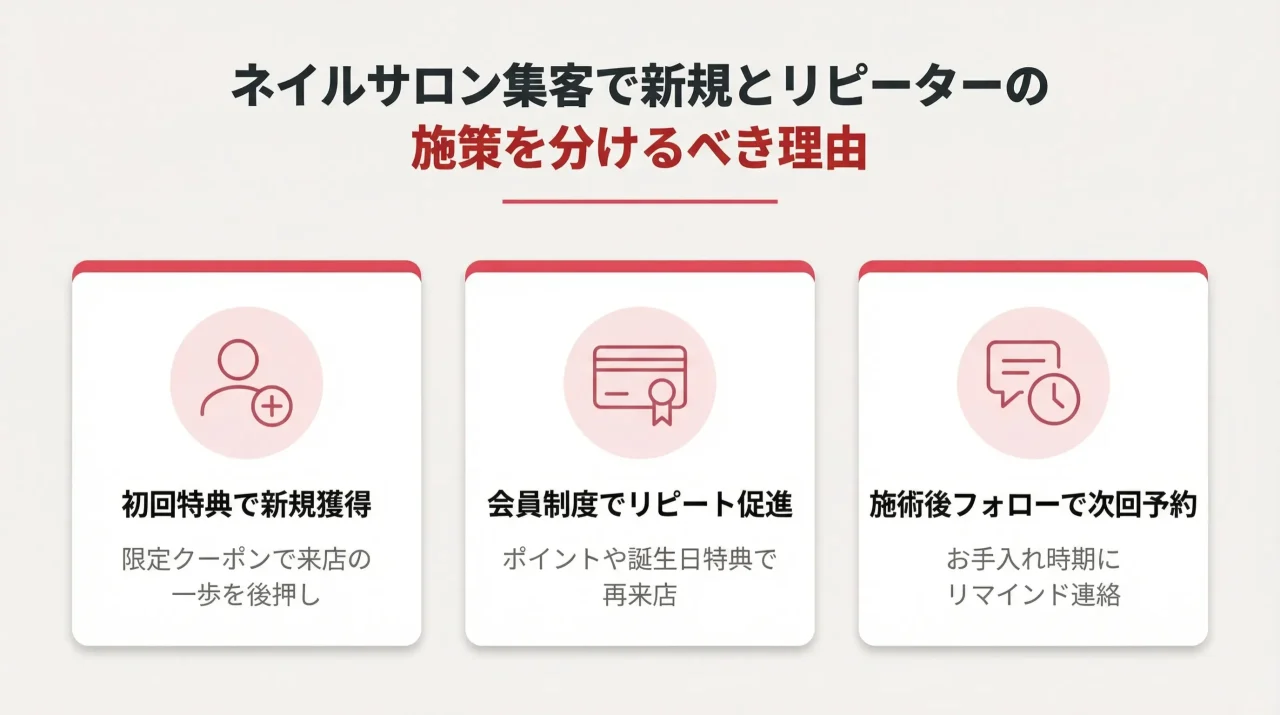 ネイルサロン集客で新規顧客とリピーターの施策を分けるべき理由