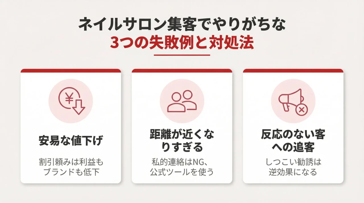 ネイルサロン集客でやりがちな3つの失敗例と対処法