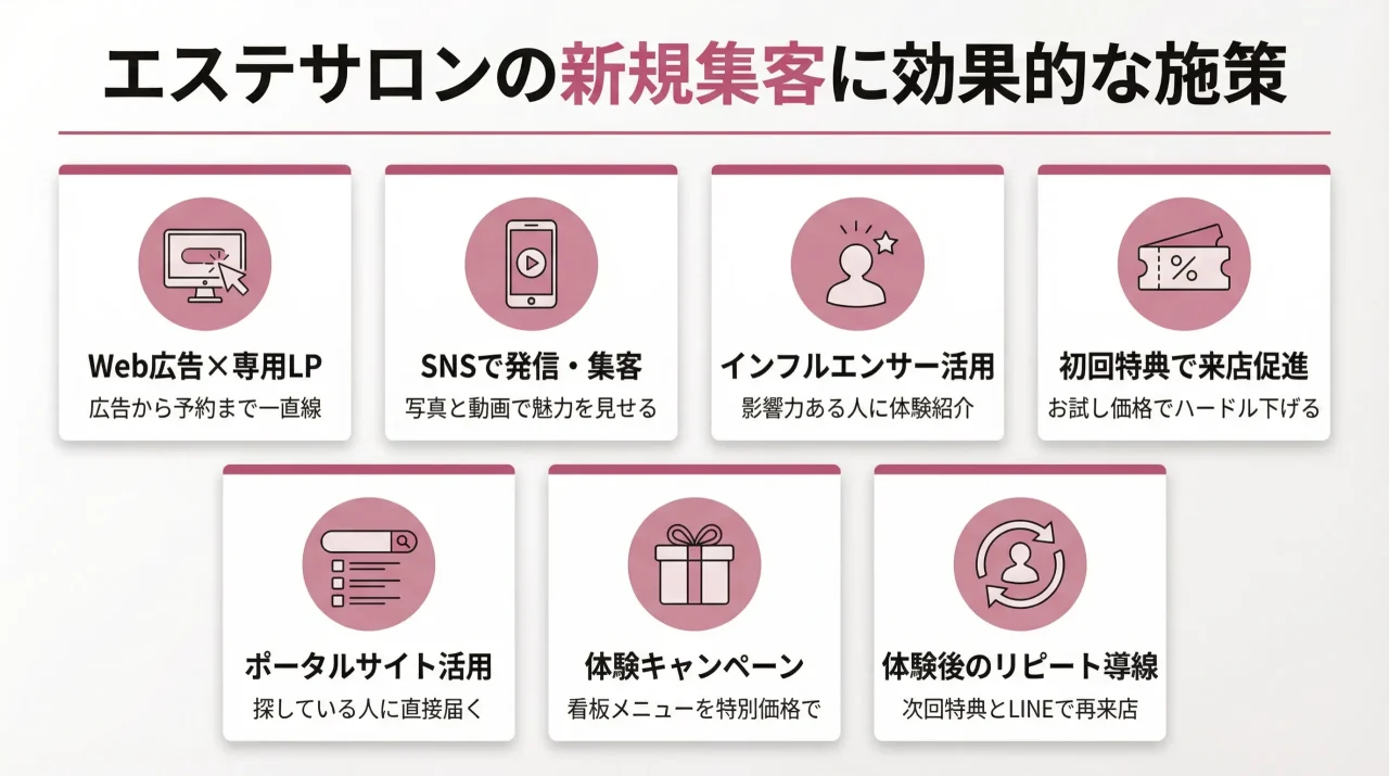 エステサロンの新規集客に効果的な施策
