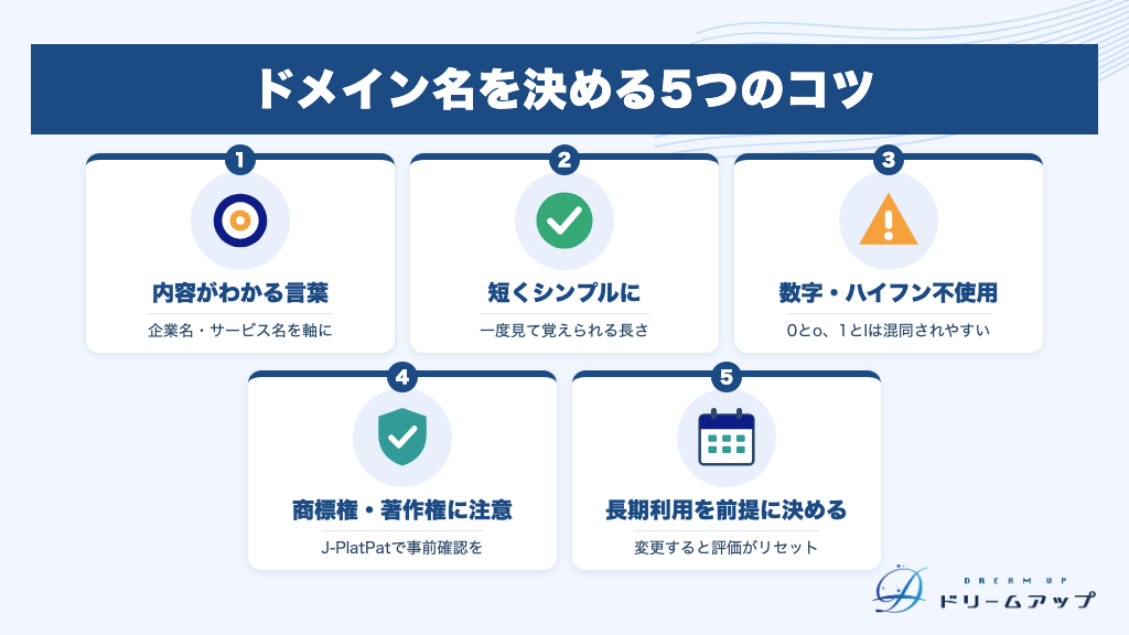 ドメイン名を決める5つのコツ