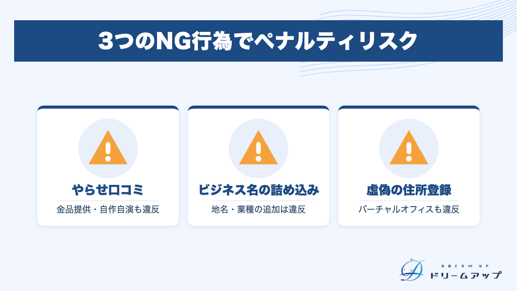 3つのNG行為でペナルティリスク