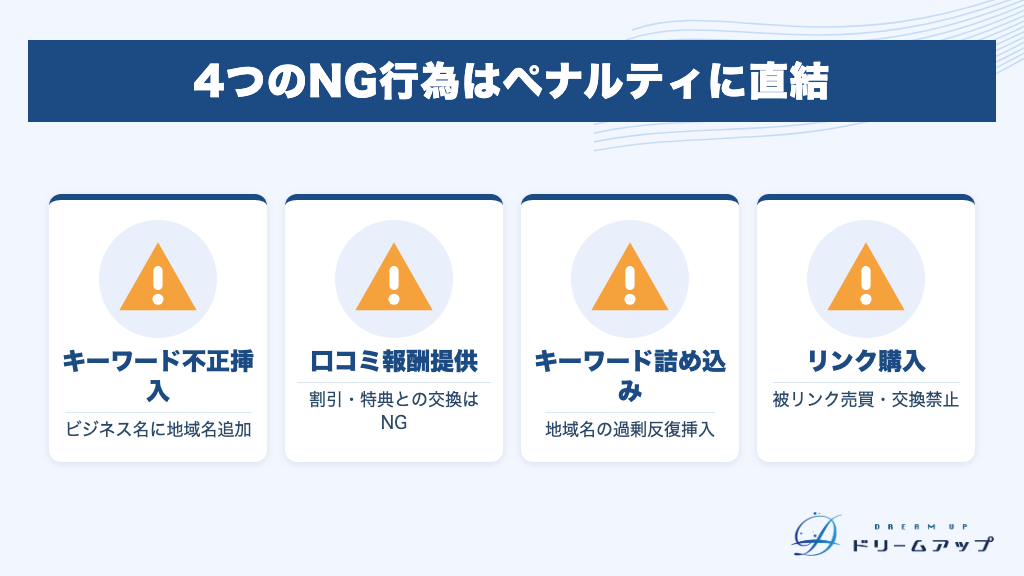 4つのNG行為はペナルティに直結