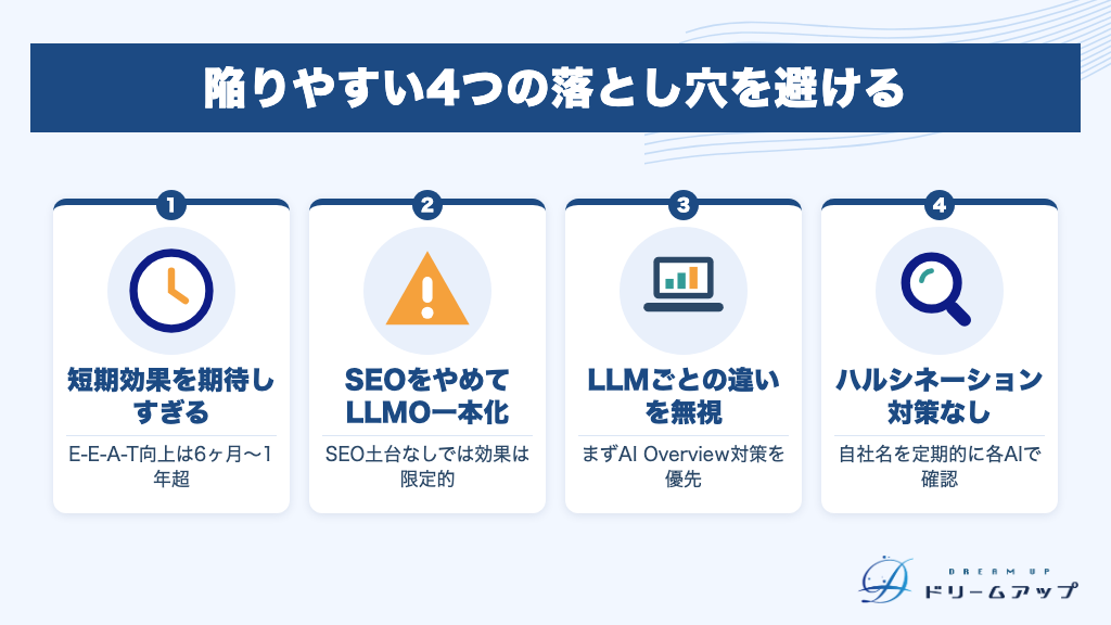 陥りやすい4つの落とし穴を避ける