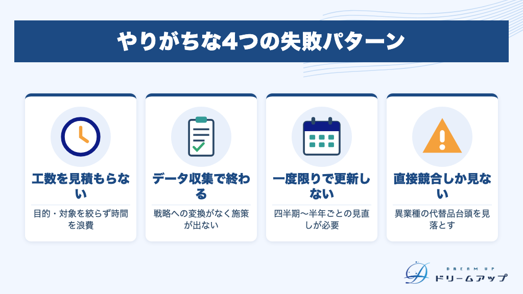 やりがちな4つの失敗パターン
