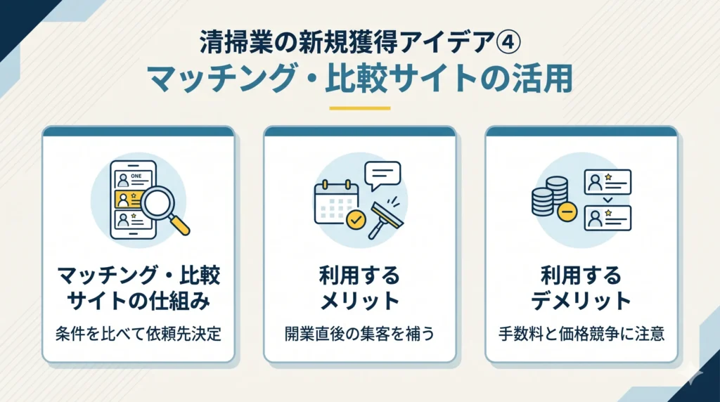 清掃業の新規獲得アイデア④マッチング・比較サイトの活用