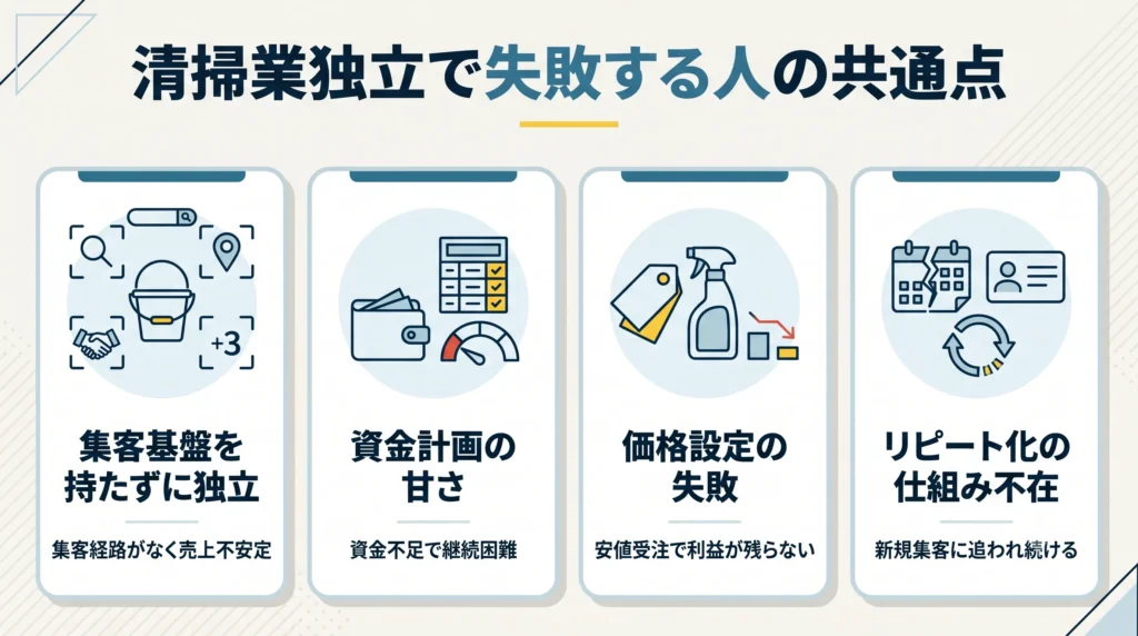 清掃業独立で失敗する人の共通点