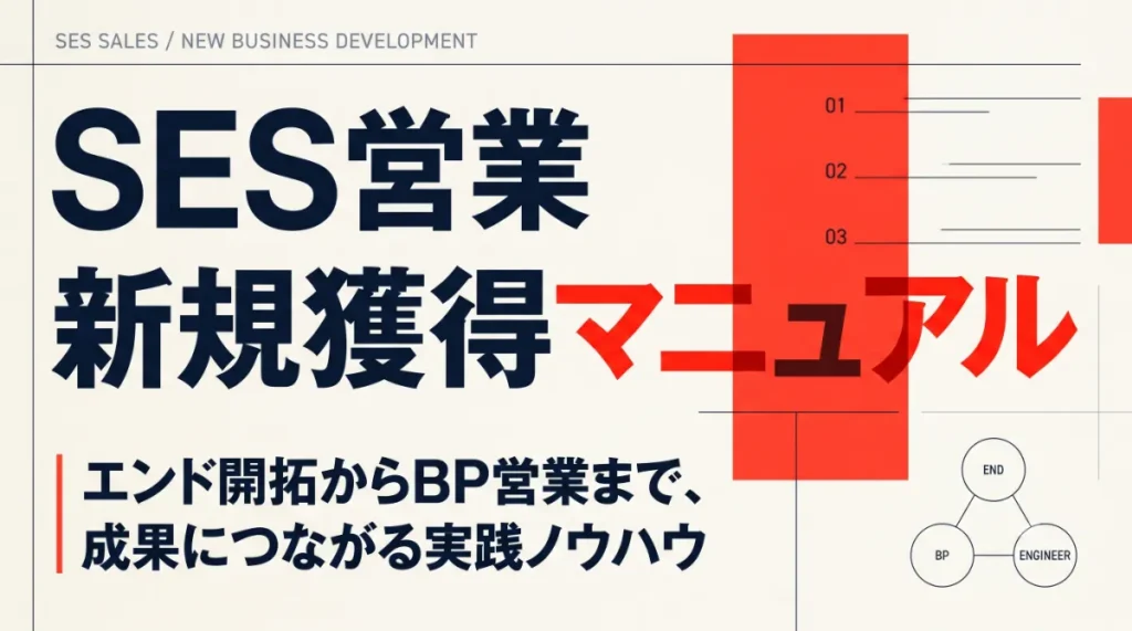 SES営業の新規獲得マニュアル！エンド開拓からBP営業のコツまで徹底解説