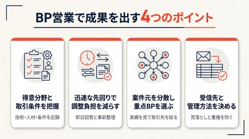 BP営業で成果を出す4つのポイント