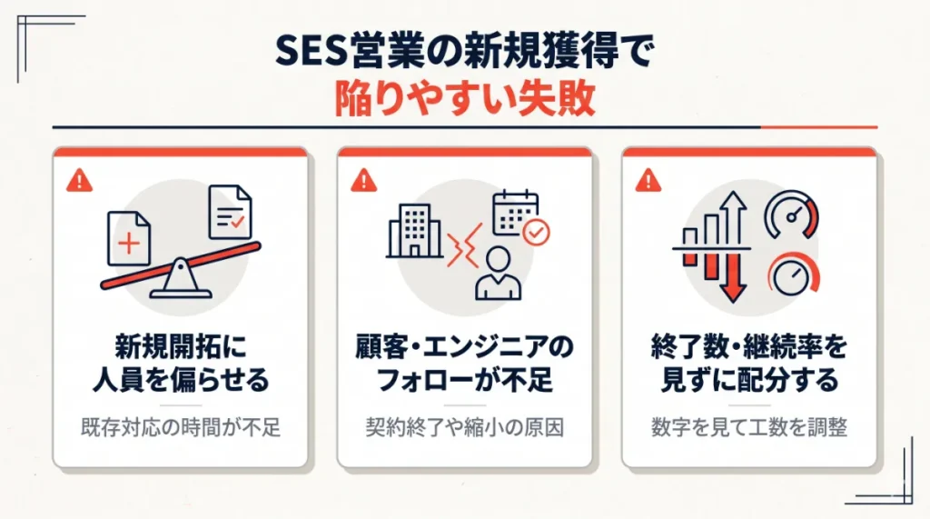 SES営業の新規獲得で陥りやすい失敗