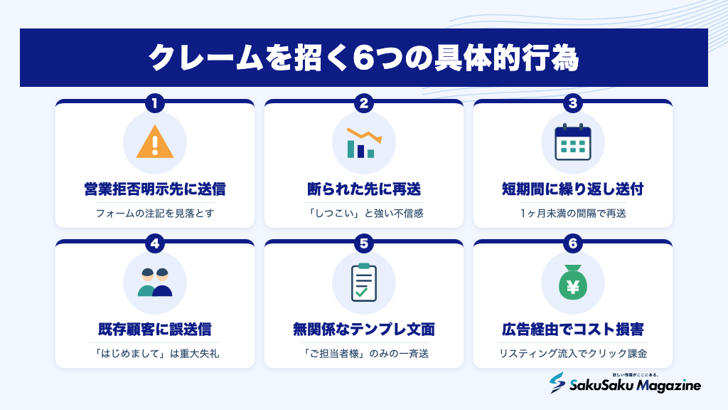 クレームを招く6つの具体的行為