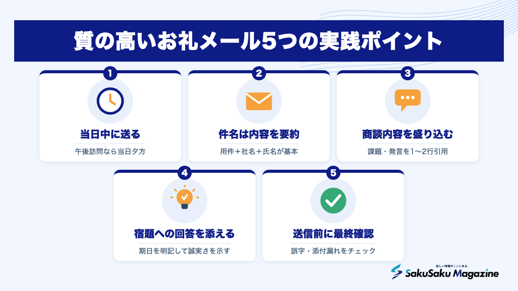 質の高いお礼メール5つの実践ポイント