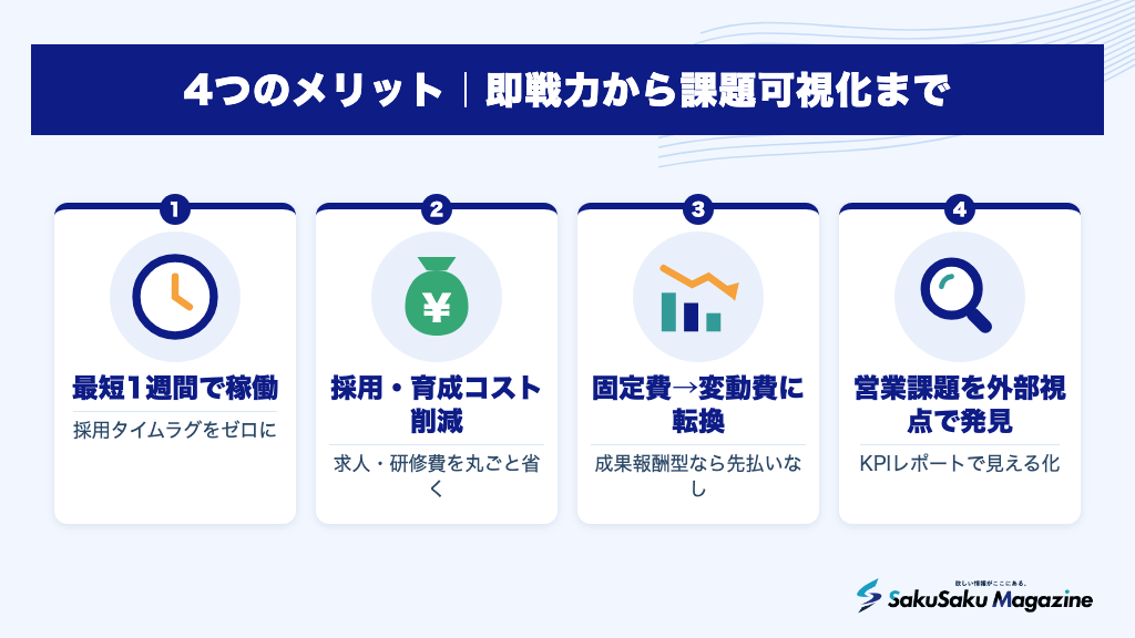4つのメリット｜即戦力から課題可視化まで
