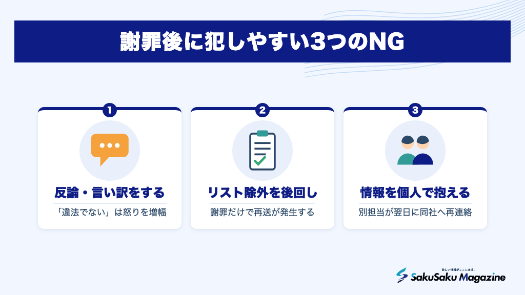 謝罪後に犯しやすい3つのNG