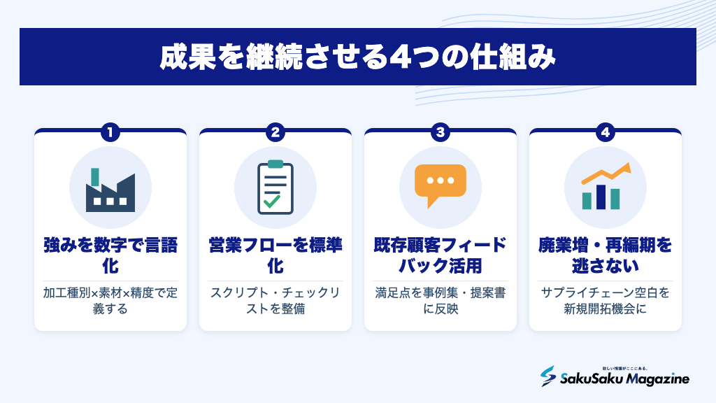 成果を継続させる4つの仕組み