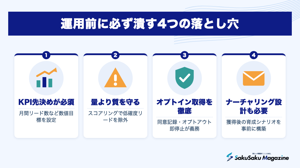 運用前に必ず潰す4つの落とし穴