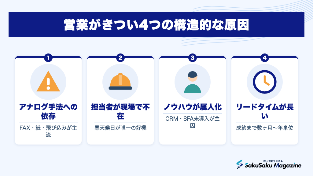 営業がきつい4つの構造的な原因