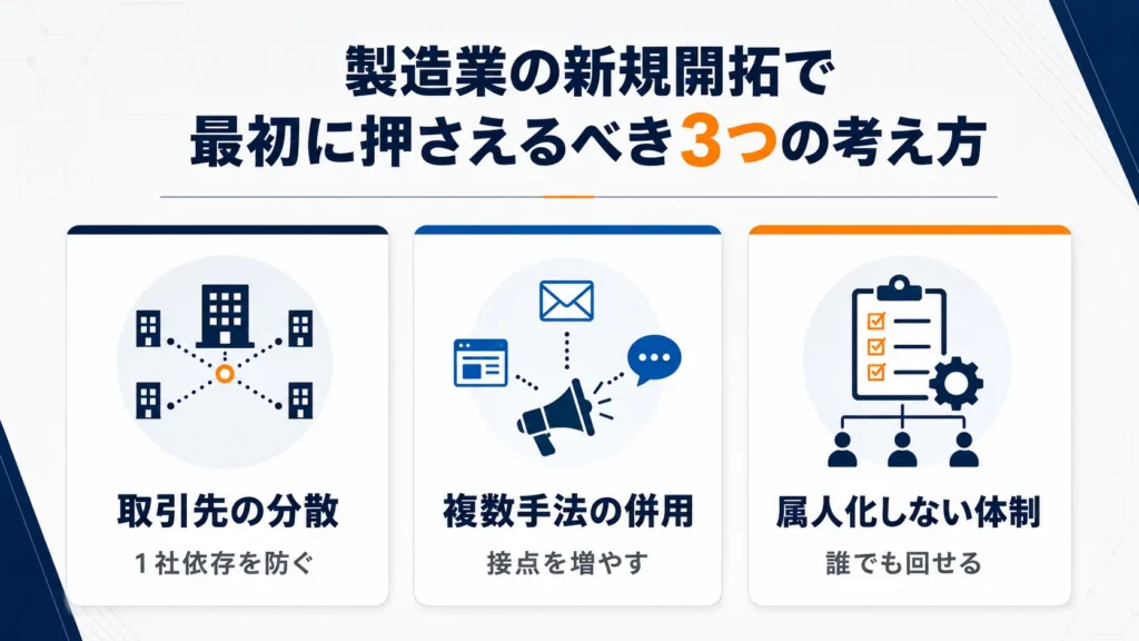 製造業の新規開拓で最初に押さえるべき3つの考え方