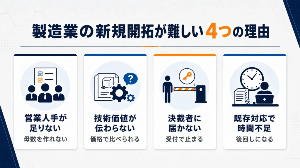 製造業の新規開拓が難しい4つの理由