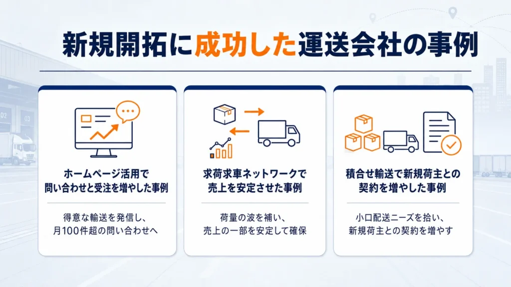 新規開拓に成功した運送会社の事例