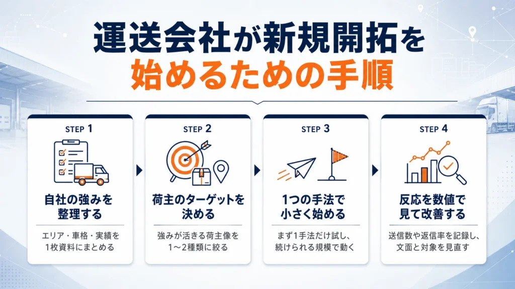 運送会社が新規開拓を始めるための手順