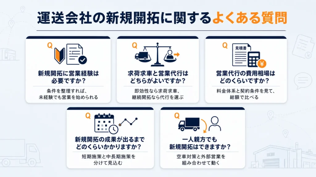 運送会社の新規開拓に関するよくある質問